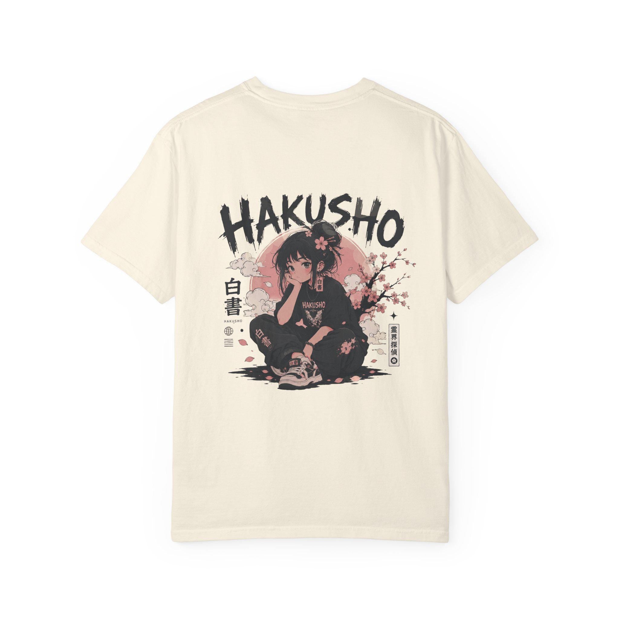 Hakusho Anime Character White T-shirt | Japanese Graphic Backprint