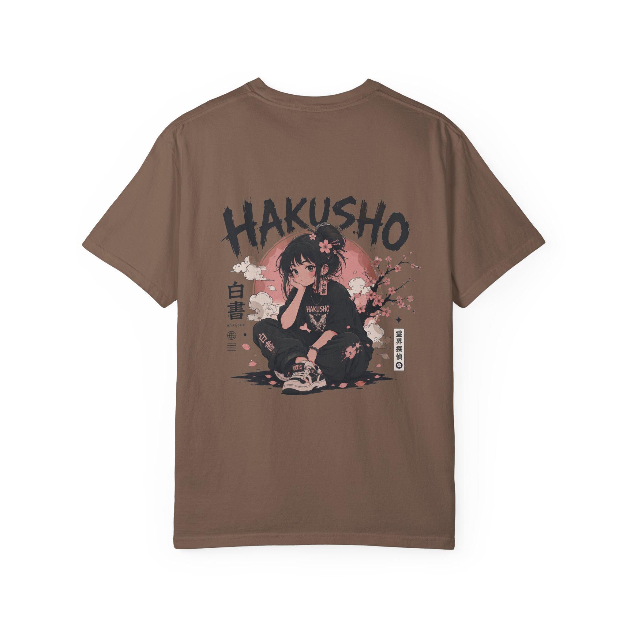 Hakusho Anime Character White T-shirt | Japanese Graphic Backprint