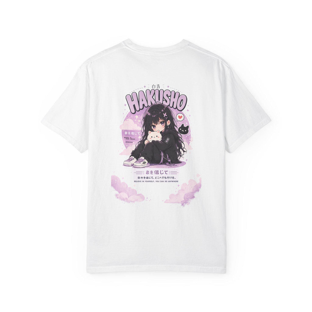 Hakusho Anime Girl T-Shirt | Kawaii Gothic Cat Illustration