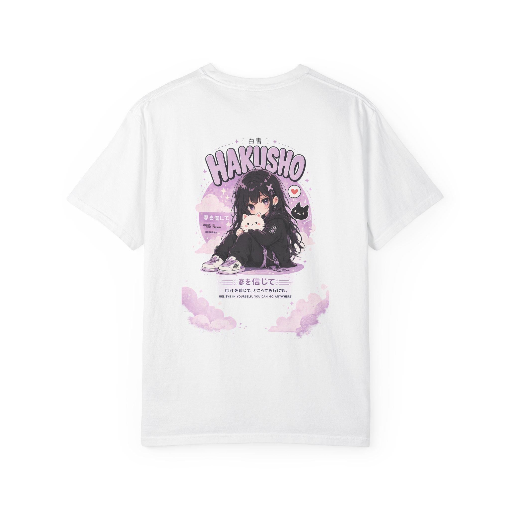 Hakusho Anime Girl T-Shirt | Kawaii Gothic Cat Illustration