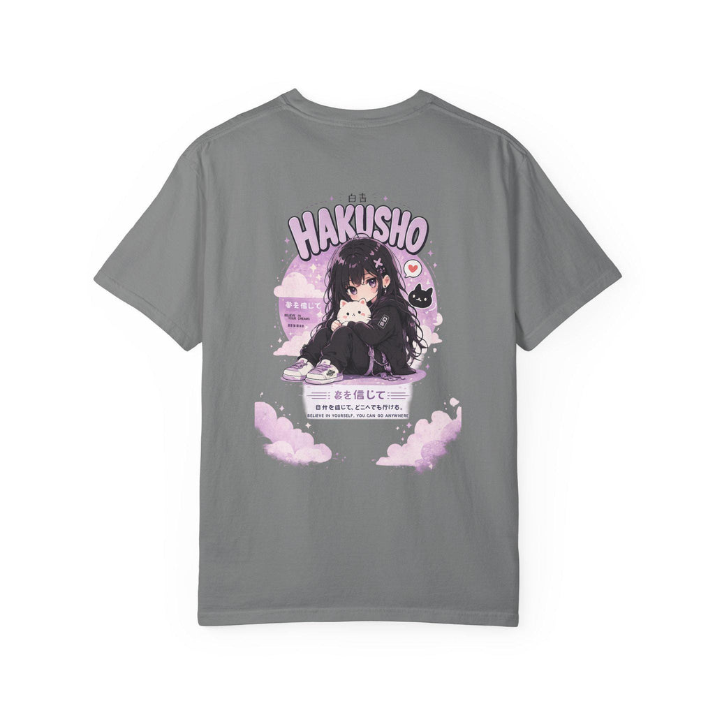 Hakusho Anime Girl T-Shirt | Kawaii Gothic Cat Illustration