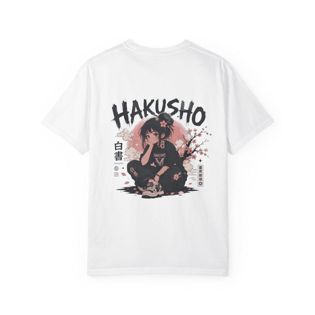 Hakusho Anime Character White T-shirt | Japanese Graphic Backprint