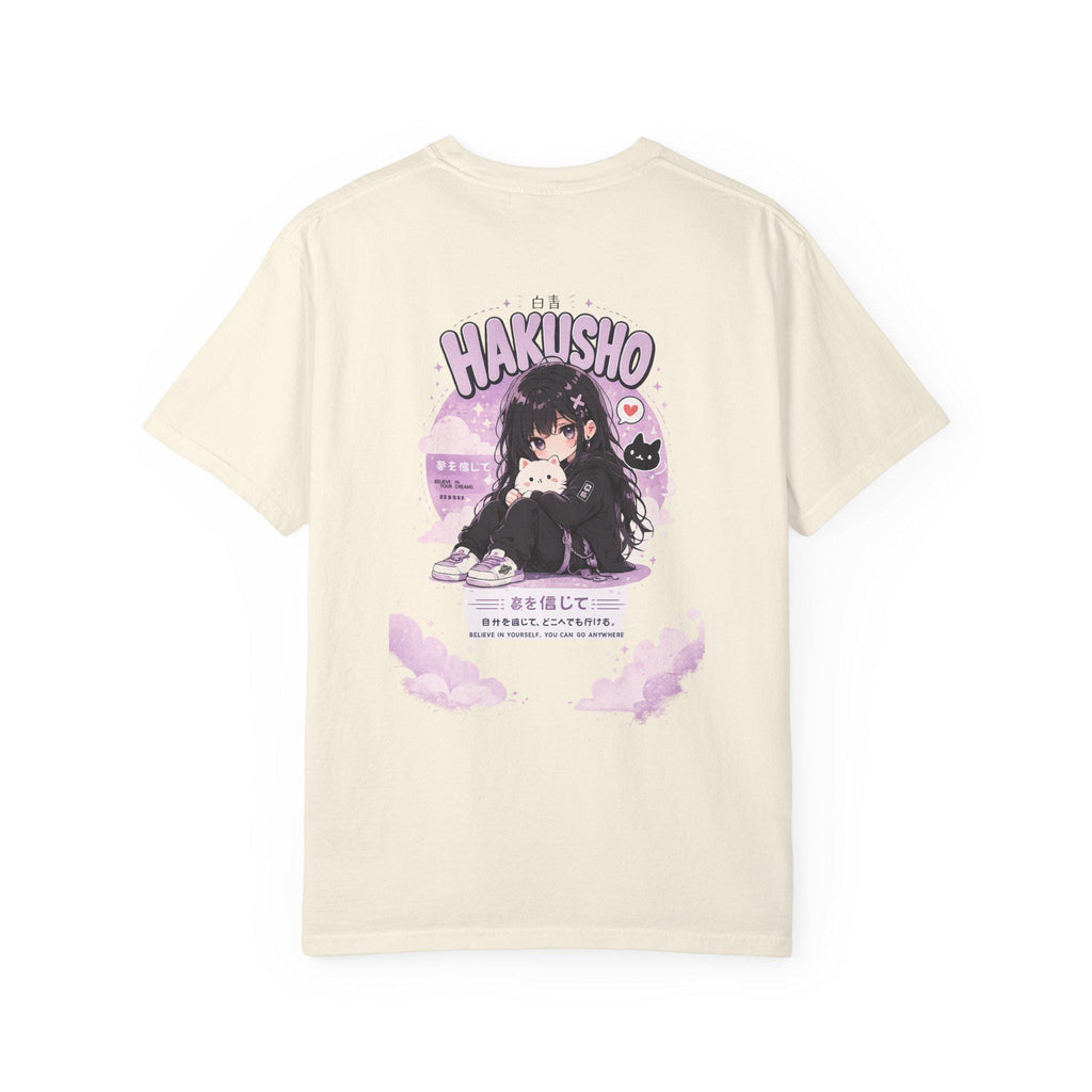 Hakusho Anime Girl T-Shirt | Kawaii Gothic Cat Illustration